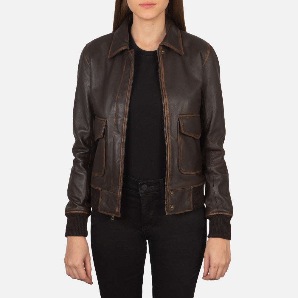 Womens leather bomber Clearance